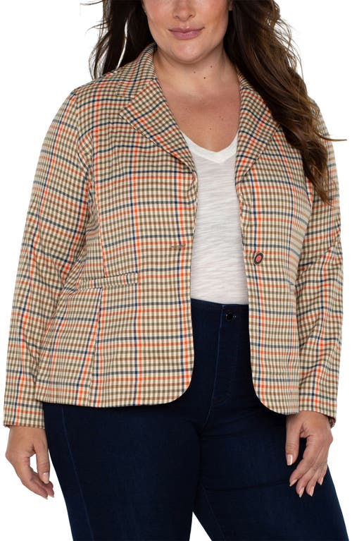 Liverpool Los Angeles Fitted Plaid Blazer Lava Flow Multi at Nordstrom,