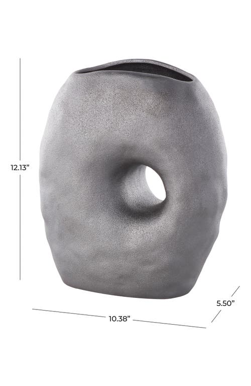 Ginger Birch Studio Abstract Textured Vase In Gray
