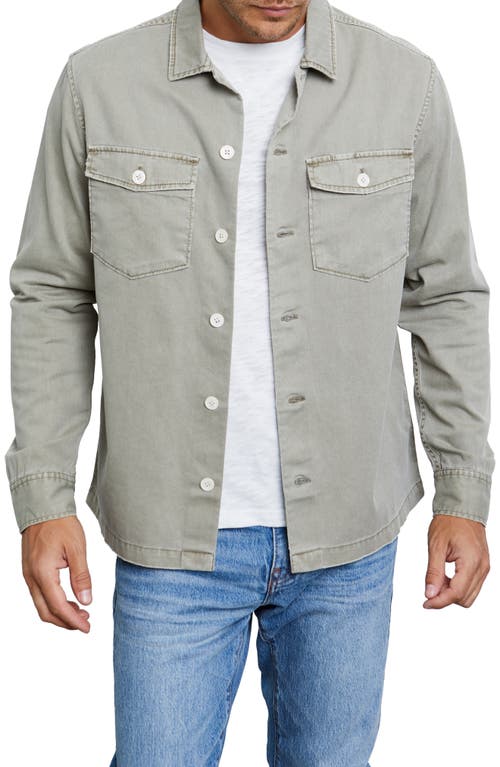 Rails Garment Washed Cotton Button-Up Military Shirt in Natural