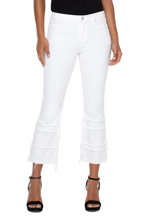 flare stretch asanoha denim / white パンツ カジュアルパンツ www