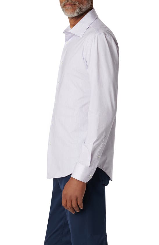 Bugatchi James Ooohcotton® Chambray Print Button-up Shirt In Lavender