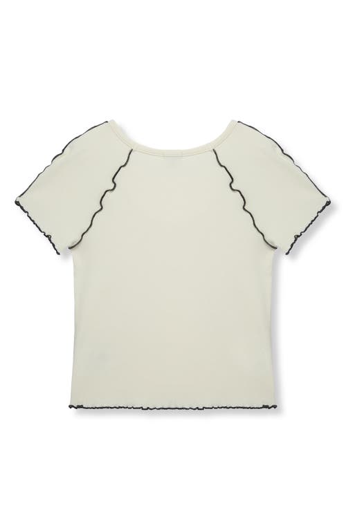 Shop Habitual Kids Kids' Lettuce Edge Rib T-shirt In Off-white