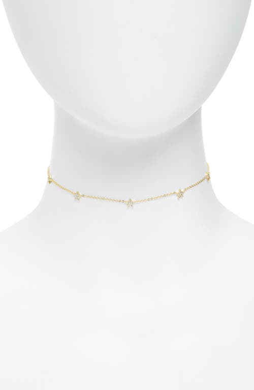 Argento Vivo Pavé Star Choker Necklace in Gold