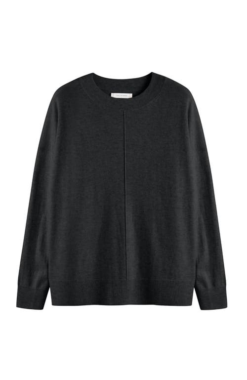 Chinti & Parker Charcoal Wool-cashmere Slouchy Sweater In Black