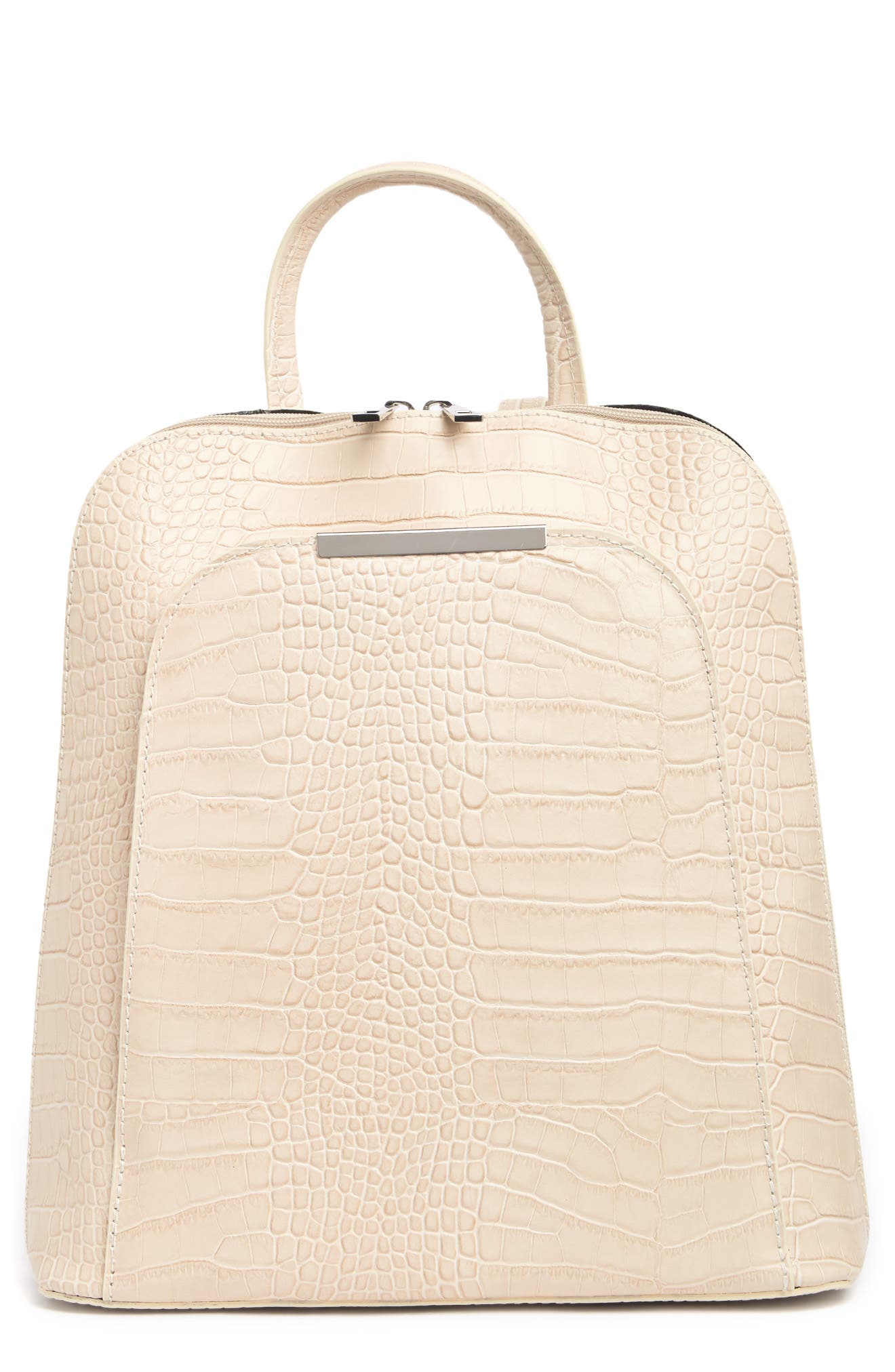 sleek leather backpack