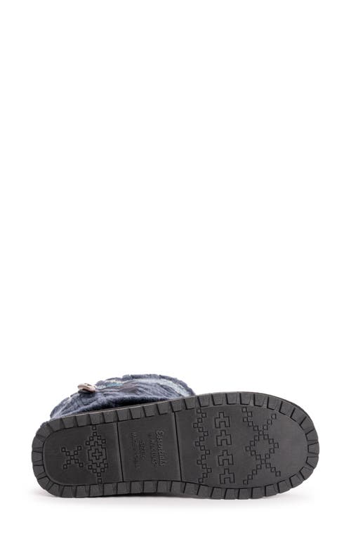 Muk Luks Cheryl Faux Fur Knit Boot In Indigo Marl