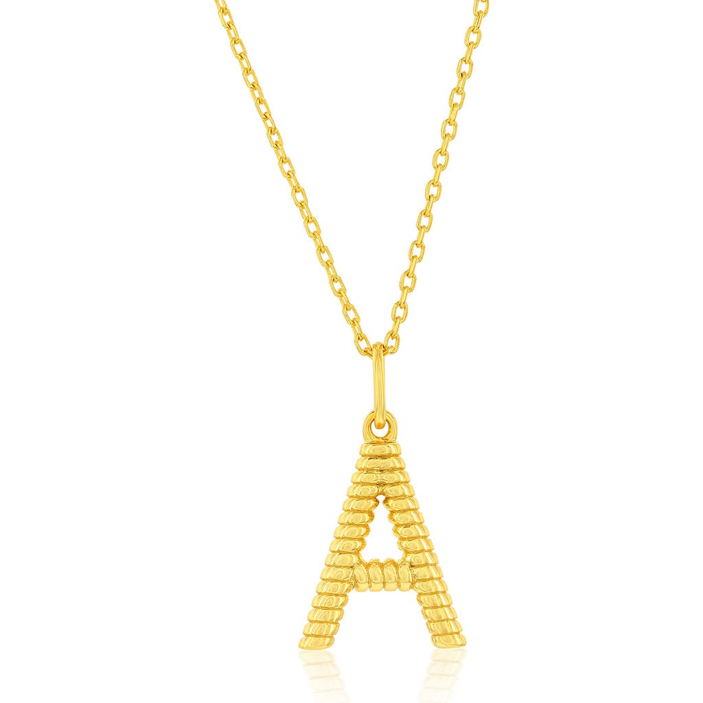 Simona Croissant Initial Pendant Necklace In Gold- A