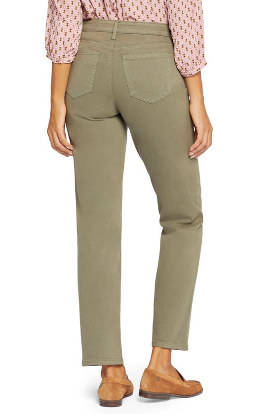Nydj Relaxed Slender Womens Pocket Denim Straight Leg Jeans In Avocado