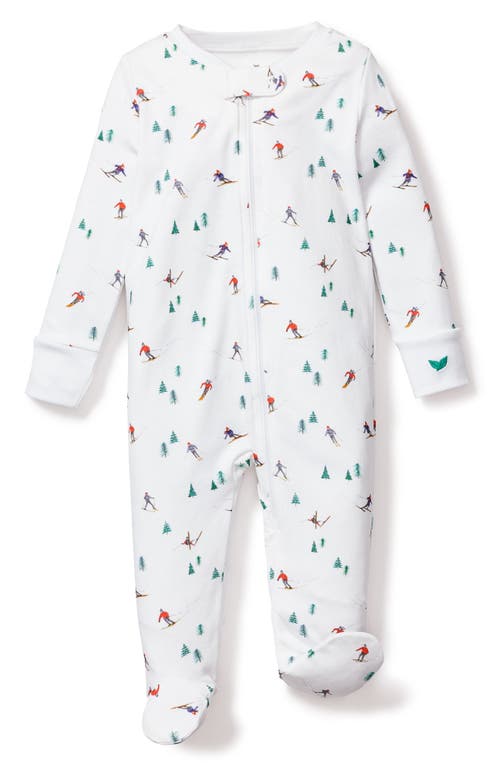 Shop Petite Plume Après Ski Fitted One-piece Cotton Footie Pajamas In White