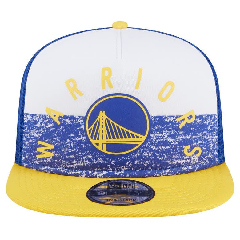 Shop New Era Royal Golden State Warriors Arch A-frame Trucker 9fifty Snapback Hat