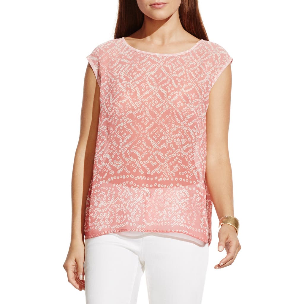 Two by Vince Camuto 'Guilded Mosaic' Sleeveless Split Back Blouse in Gypsy Rose