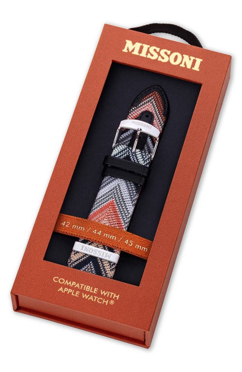 Missoni Authentic Zigzag Knit 24mm Apple Watch® Watchband In Black Multi