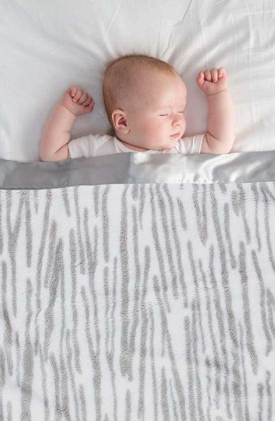 Shop Little Giraffe Luxe Grass Baby Blanket In Silver