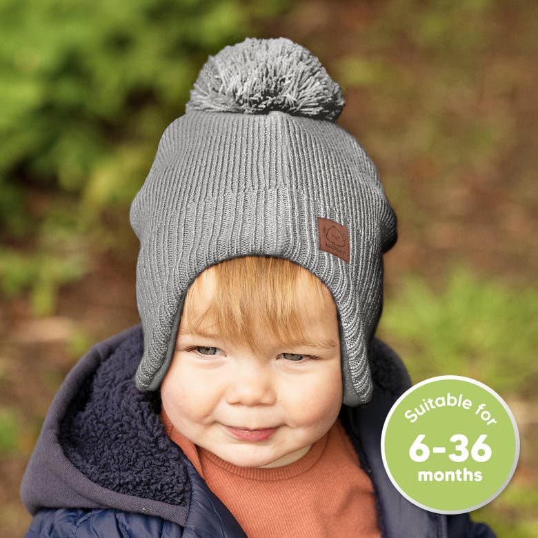 Shop Keababies Muff Knitted Beanie In Gray