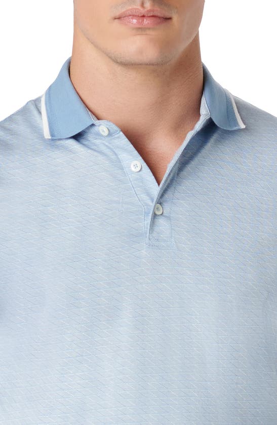 Shop Bugatchi Geo Pattern Cotton & Lyocell Polo In Air Blue
