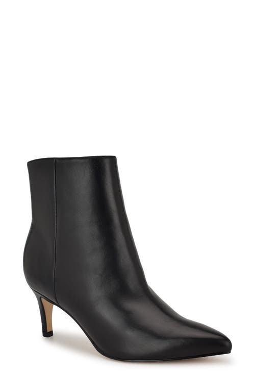 Shop Nine West Sheebra Pointed Toe Bootie In Black Leather