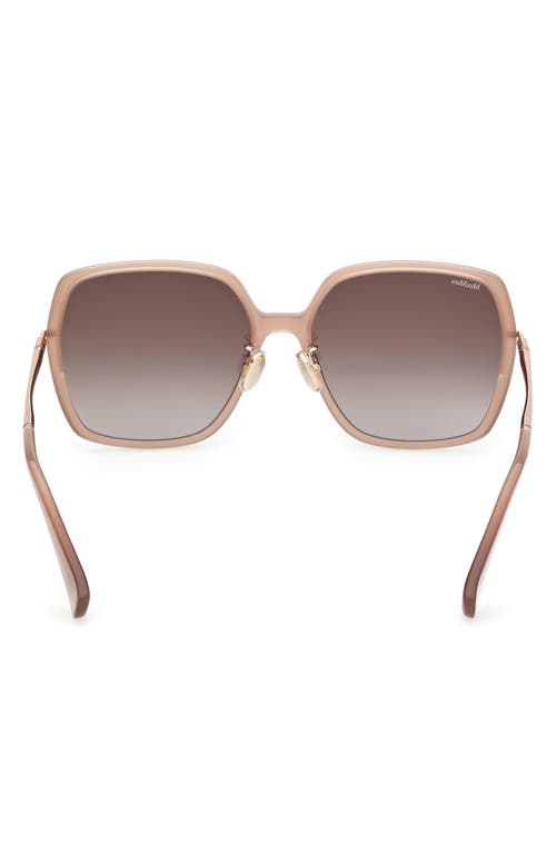 Shop Max Mara 59mm Round Sunglasses In Shiny Beige/gradient Brown