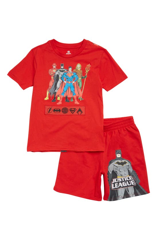 Shop Freeze Kids' Dc Comic Graphic T-shirt & Shorts Set In Red