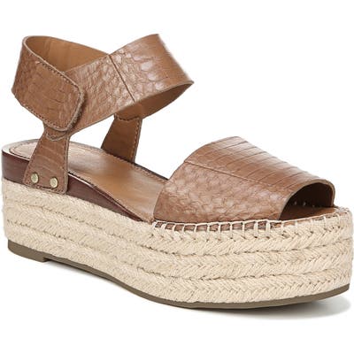 Sarto By Franco Sarto Leo Platform Espadrille Sandal- Brown