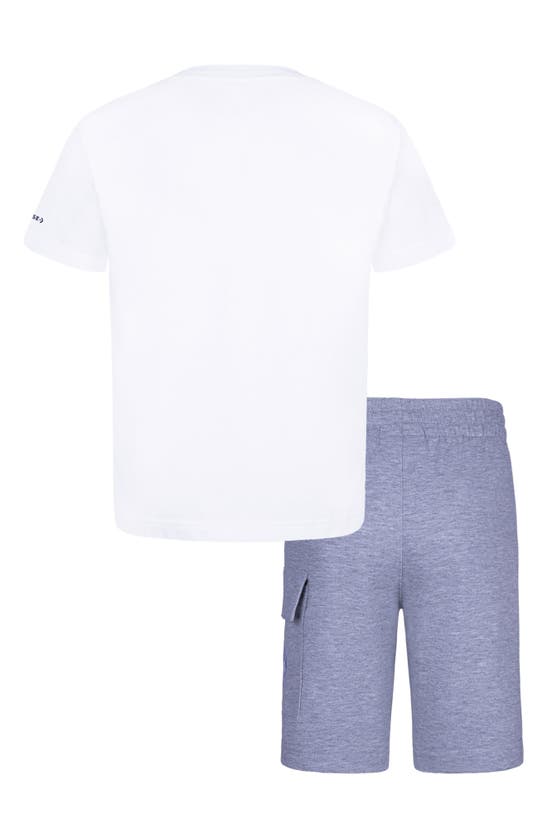 Shop Converse Kids' Distorted Graphic T-shirt & Cargo Shorts Set In Dark Grey Heather