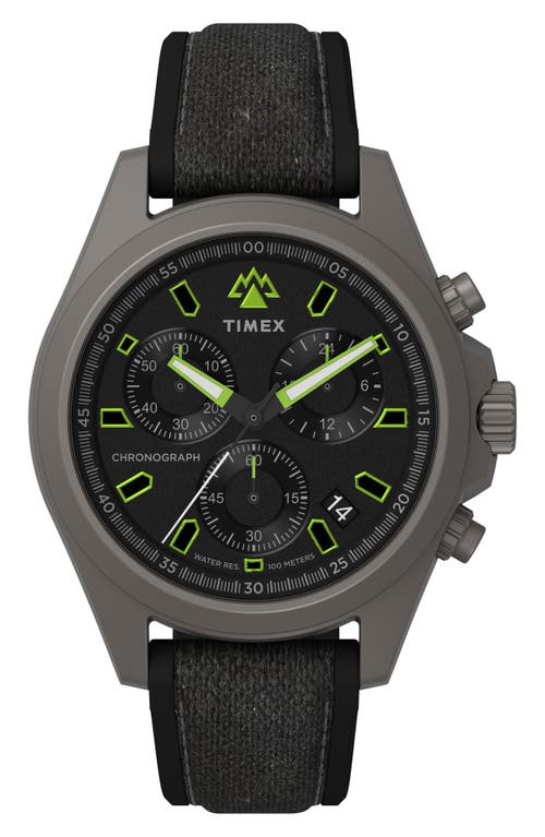 Timex Expedition North Field Chronograph Mixed Media Strap Watch, 43mm in Black at Nordstrom