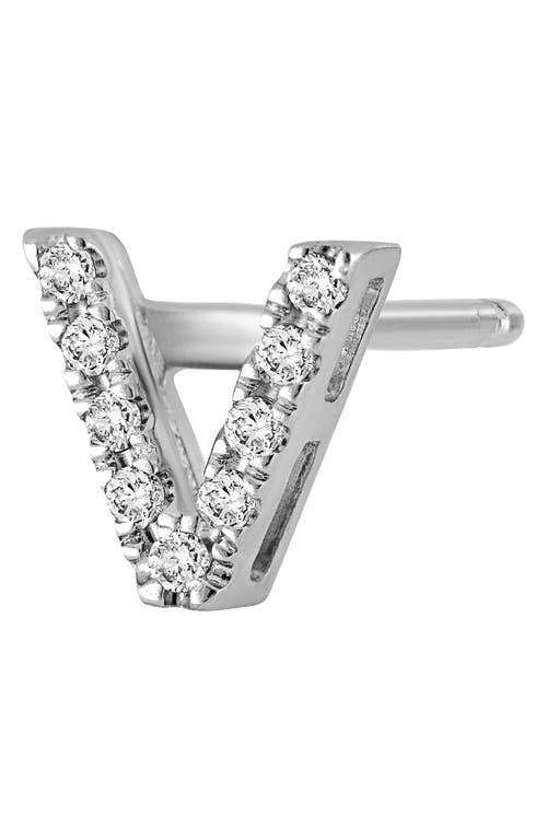 Bony Levy Single Initial Earring In White Gold/v