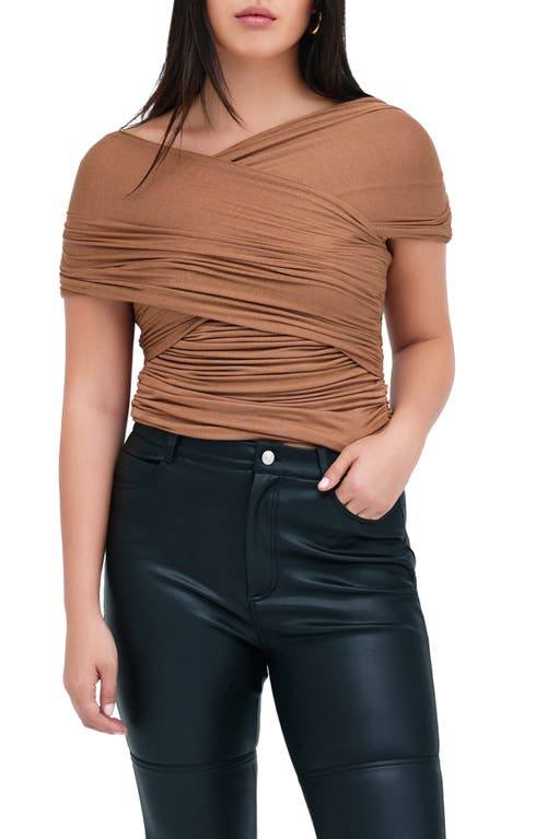 Shop Marcella Alyssa Infinity Jersey Top In Chestnut Brown