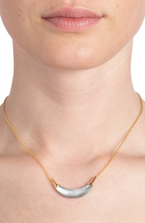 Shop Alexis Bittar Lucite® Crescent Pendant Necklace In Pewter