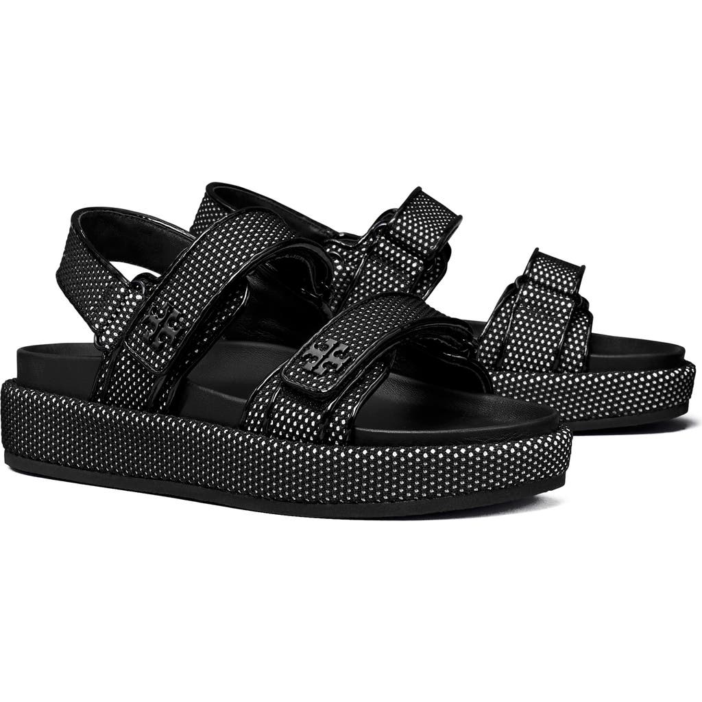 Tory Burch Kira Slingback Sport Platform Sandal In Perfect Black/new Ivory