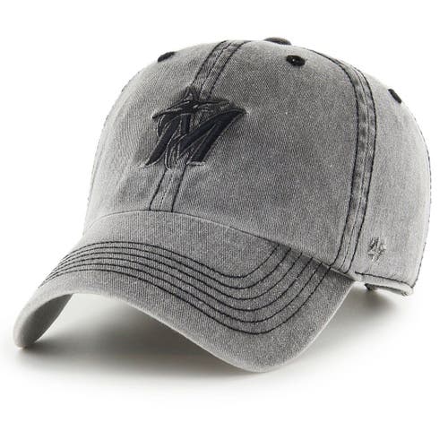 Women's '47 Gray Miami Marlins Mist Clean Up Adjustable Hat