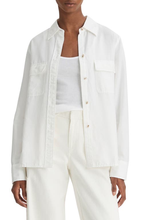 Vince Utility Long Sleeve Button-Up Shirt in Optic White at Nordstrom, Size Large