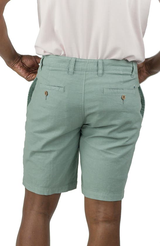 Shop Tailor Vintage 9" Slim Stretch Linen Blend Walk Shorts In Chinois Green
