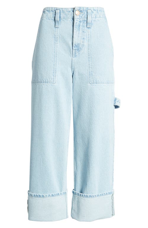 Free People Major Leagues Wide Leg Crop Jeans In Light Stone