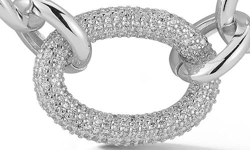 Chloe & Madison Chloe And Madison Cubic Zirconia Bold Link Necklace In Silver