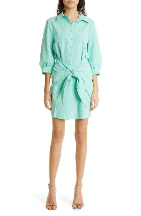 Seersucker Cotton Shirtdress