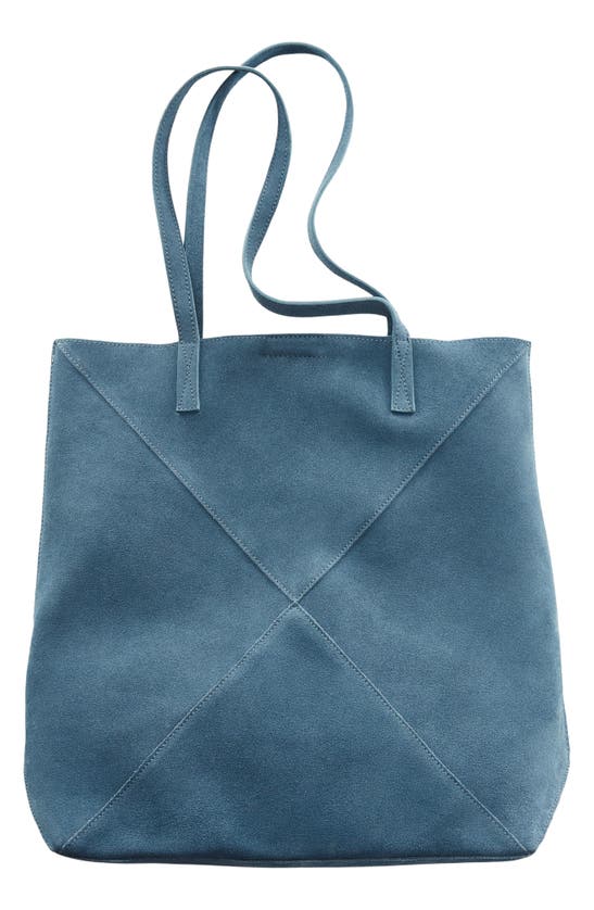 Shop Mango Shopper Bag In Blue