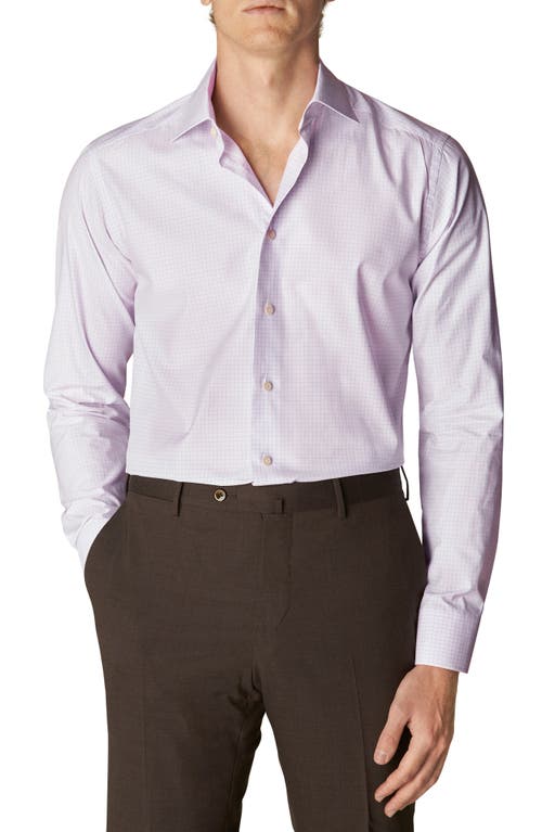 Eton Slim Fit Check Dress Shirt in Medium Pink