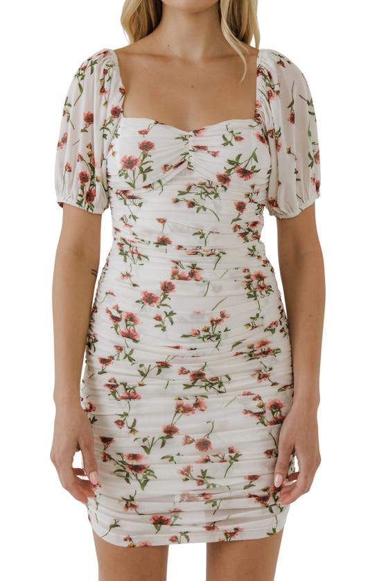 ENDLESS ROSE ENDLESS ROSE FLORAL RUCHED MINIDRESS