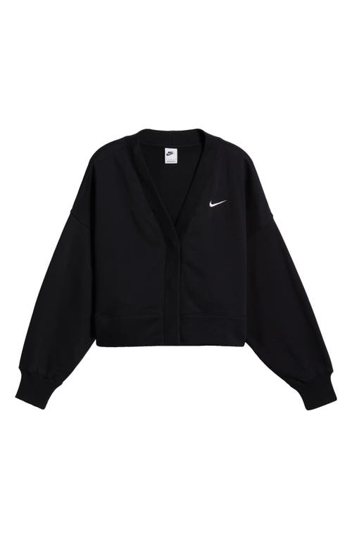 Shop Nike Sportswear Phoenix Fleece Oversize Cardigan In Black/sail