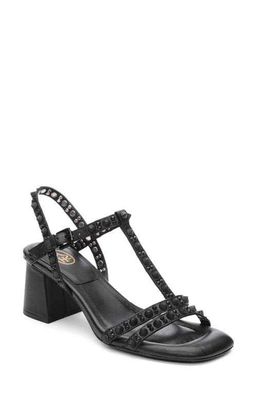 Ash Janice Studded Block Heel Sandal In Black/black