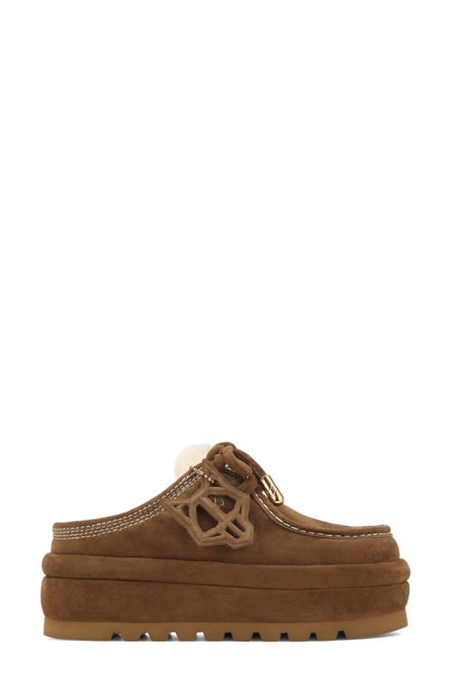 Shop Naked Wolfe Blizzard Genuine Shearling Platform Clog In Tan-suede/shearling