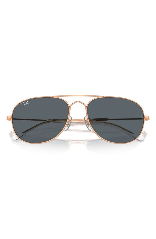 Ray Ban Bain Bridge 60mm Pillow Aviator Sunglasses In Rose Gold