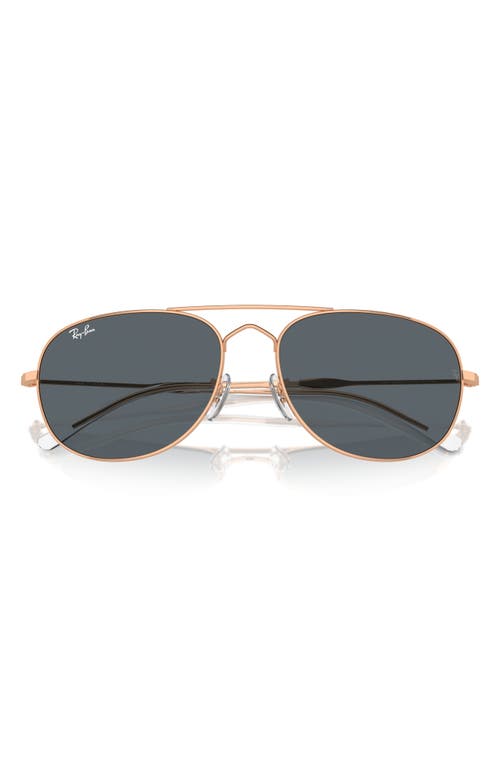 Ray Ban Ray-ban Bain Bridge 57mm Pillow Aviator Sunglasses In Rose Gold