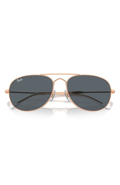 Shop Ray Ban Ray-ban Bain Bridge 57mm Pillow Aviator Sunglasses In Rose Gold