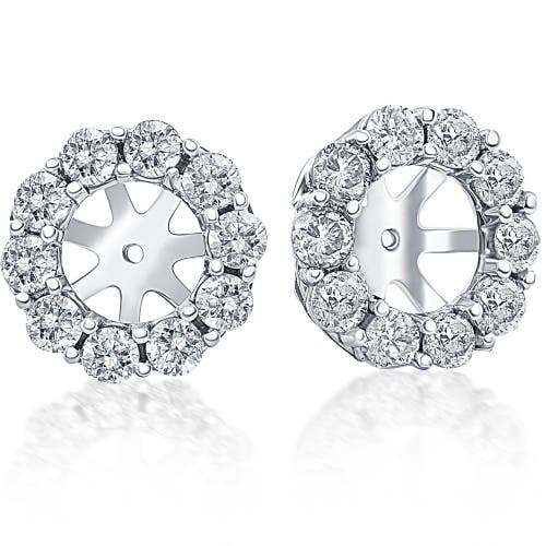 Bliss Diamond 14k Gold 1 1/2 Ct. Diamond Studs Earring Jackets (9mm) Lab Grown In 14k White Gold