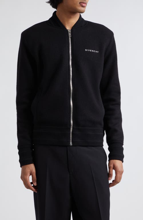 Givenchy 4G Wool Knit Varsity Jacket Black at Nordstrom,