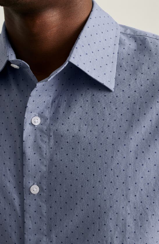 Shop Bonobos Riviera Dot Print Short Sleeve Stretch Cotton Button-up Shirt In Salt Pond Dot