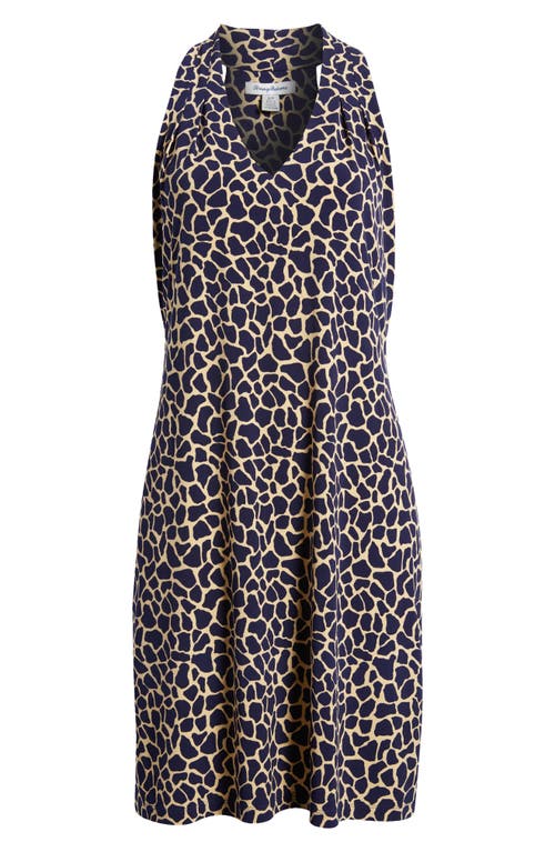 Shop Tommy Bahama Sandy Safari Spots V-neck Dress In Island Navy