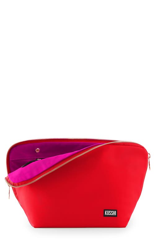 KUSSHI Vacationer Makeup Bag in Candy Apple Red/Pink Nylon at Nordstrom