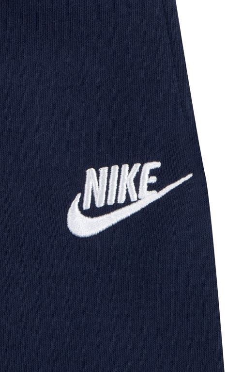 Shop Nike Kids' Sportswear Club Stripe Crewneck Sweatshirt & Joggers Set In Midnight Navy